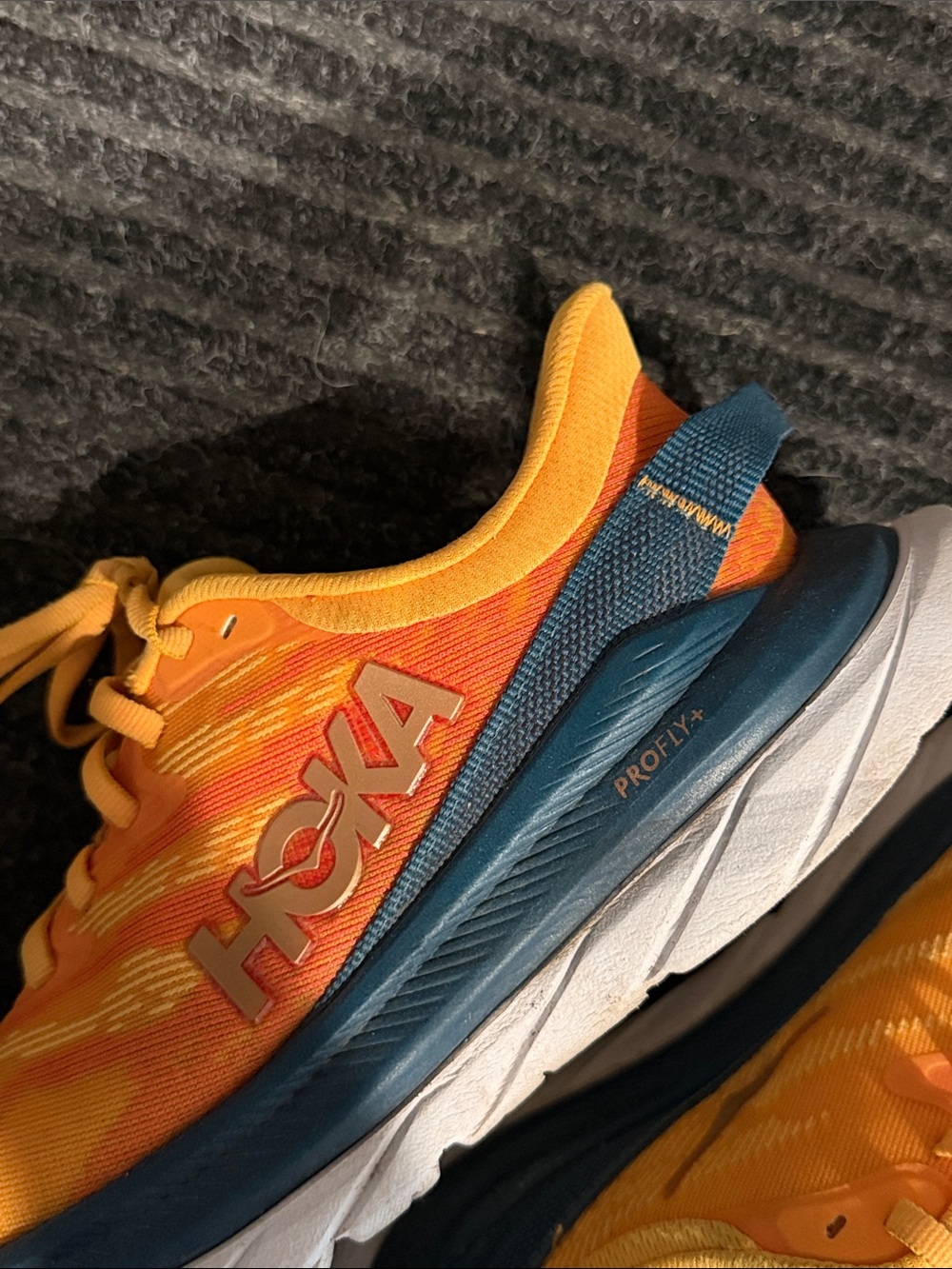 Hoka Womens Orange Cushion Running Shoes Size 6.5B